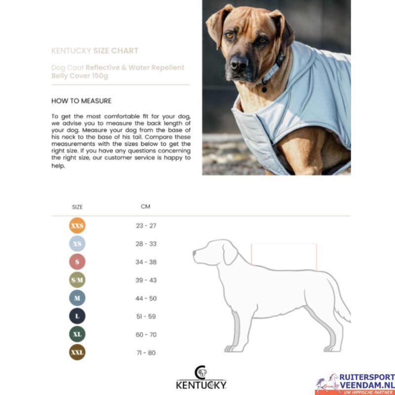 Kentucky Hondenjas Reflective Water Repellent Belly Cover 150gr - Afbeelding 2