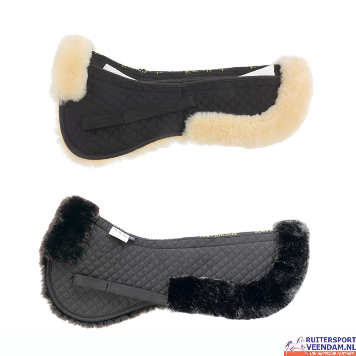 Kavalkade Zadelonderlegger Lamswol met inlages 1 Kavalkade Zadelonderlegger Lamswol met inlages