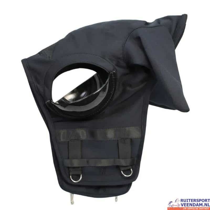 Ruitersport mask met titanium snaps en volledige cups voor paard en ruiter.