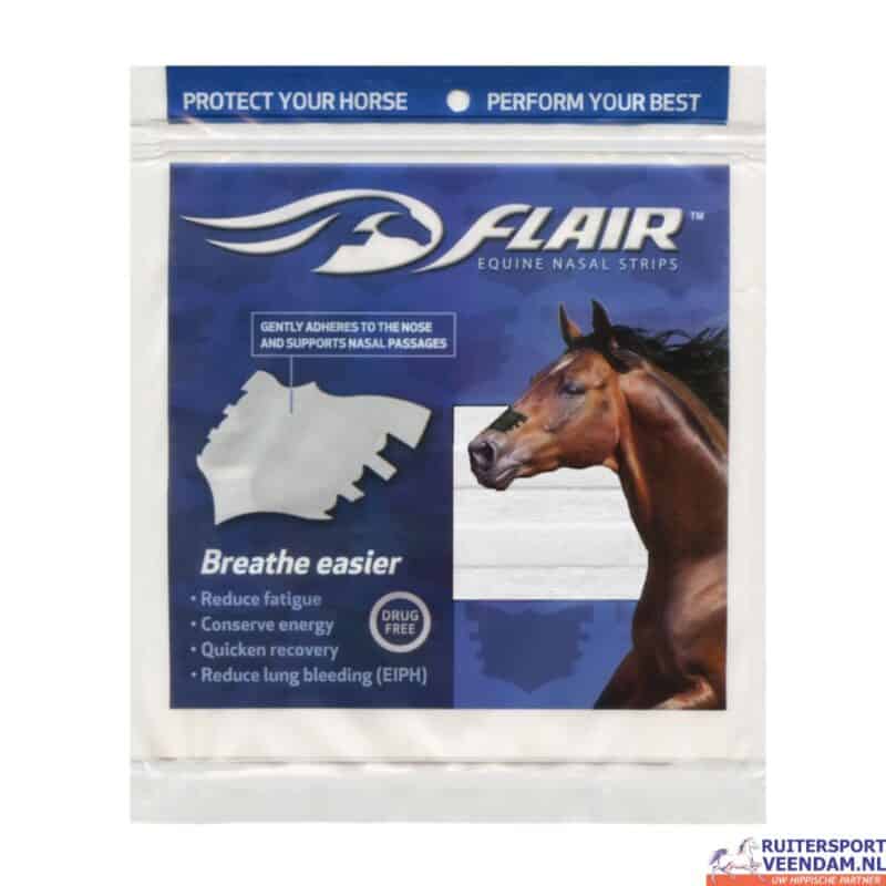 Wit Flair Nasal Strip voor paarden, ademhaling en comfort.