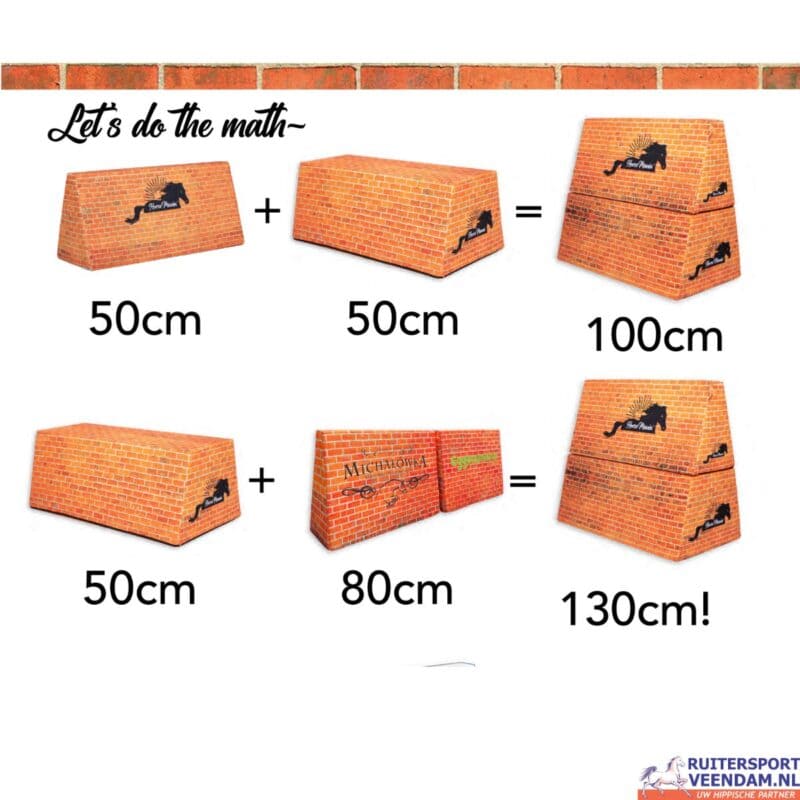 Decoratieve foam muur in baksteenlook voor ruitersport faciliteiten.
