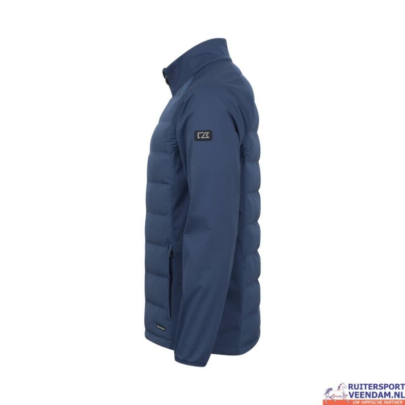 Donkerblauwe Oak Harbor herenjas, waterdicht en warm.