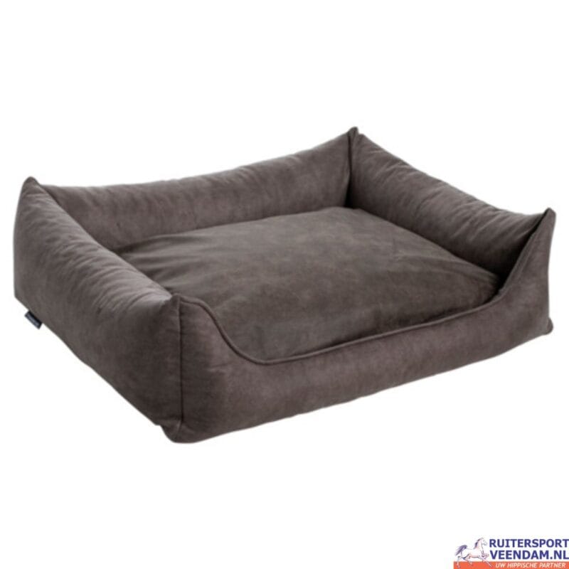 Orthopedische hondenmand in lederlook en teddy voor comfortabel slapen.