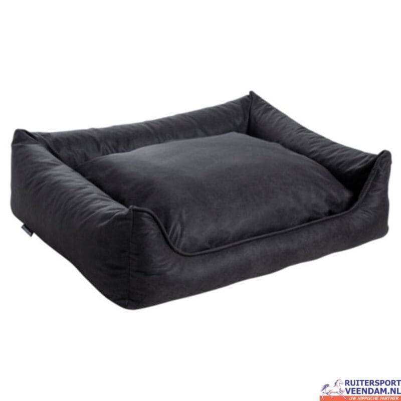 Luxe hondenmand in lederlook en teddy stof, comfortabel en stijlvol.