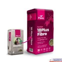 Pavo 18 Plus Fibre senior paardenvoer met vezels en voedingsstoffen.
