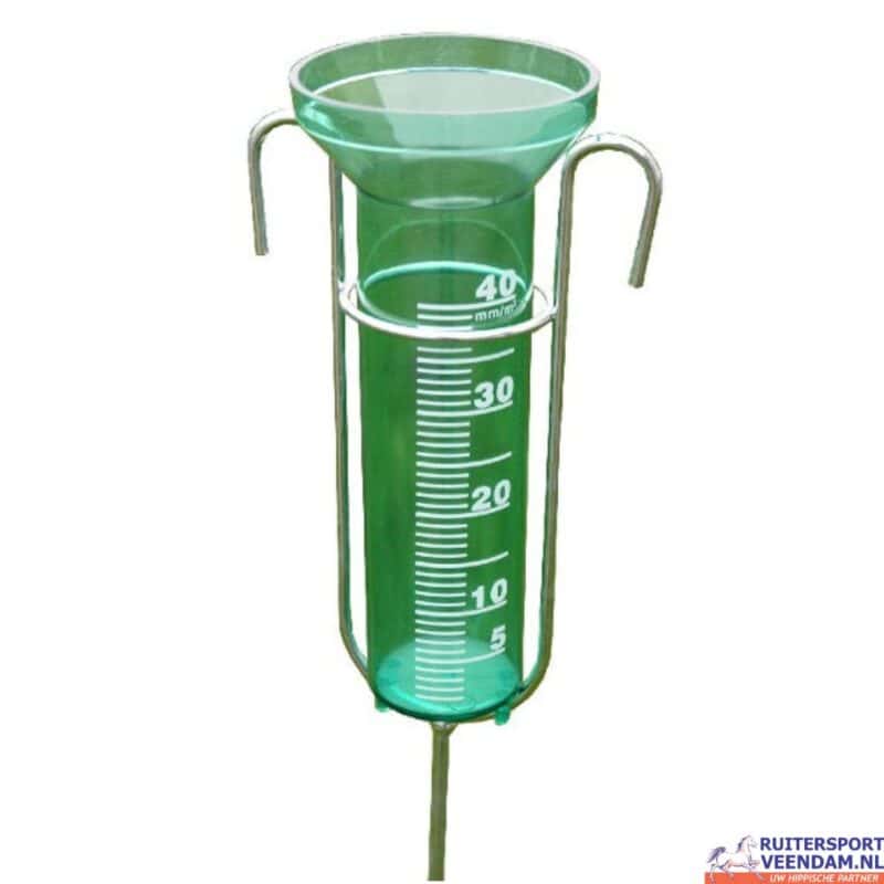 Regenmeter incl. stalen metaal voor paardenstallen en weides.