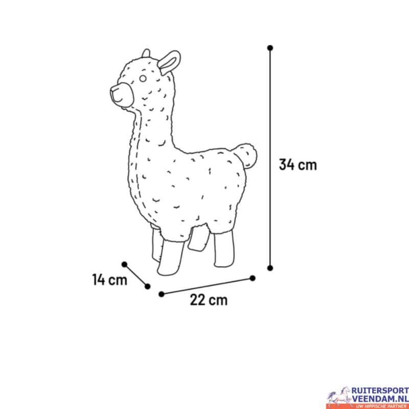 Speelgoed lama Cino, geschikt voor kinderen, met afmetingen van 34 cm hoog en 22 cm lang. Perfect vo.