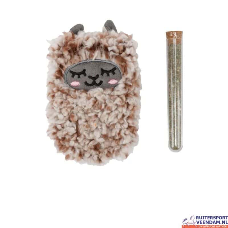 Schattige lama knuffel met zachte vacht en speelmateriaal voor kinderen.